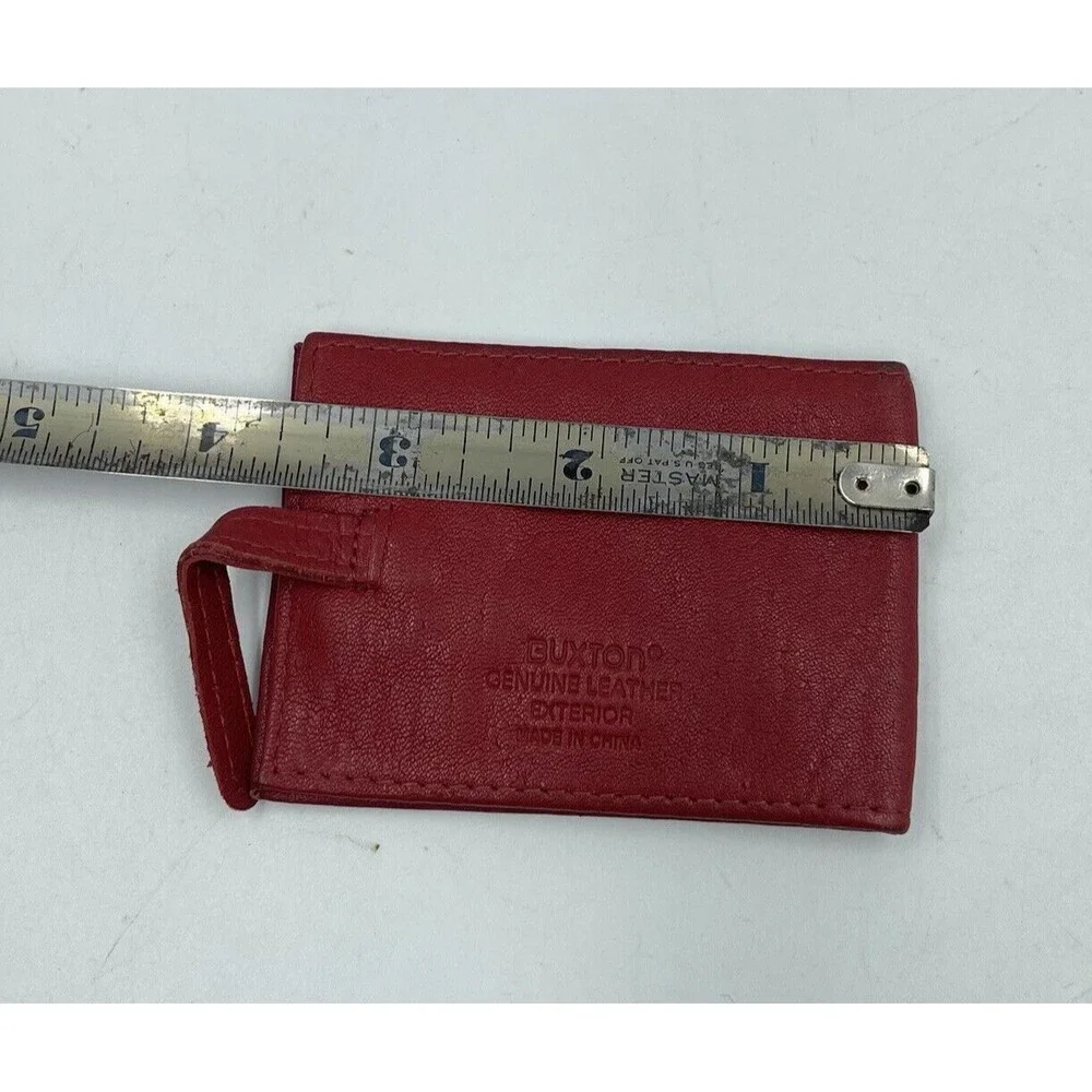 Buxton Card And ID wallet Red leather
